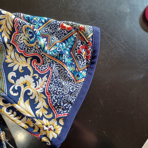 Westport 1962 Size 16 Boho Knit Shift Tie Neck Colorful Print Dress New - Picture 6 of 10